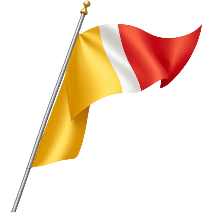 Red, white, and golden yellow tricolour flag inspired by the flag of Italy emoji