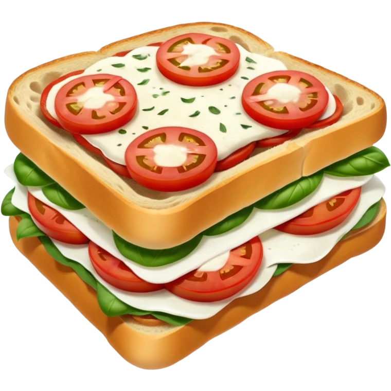 italian foccacia sandwich with tomatoes, mozzarella and basilic emoji