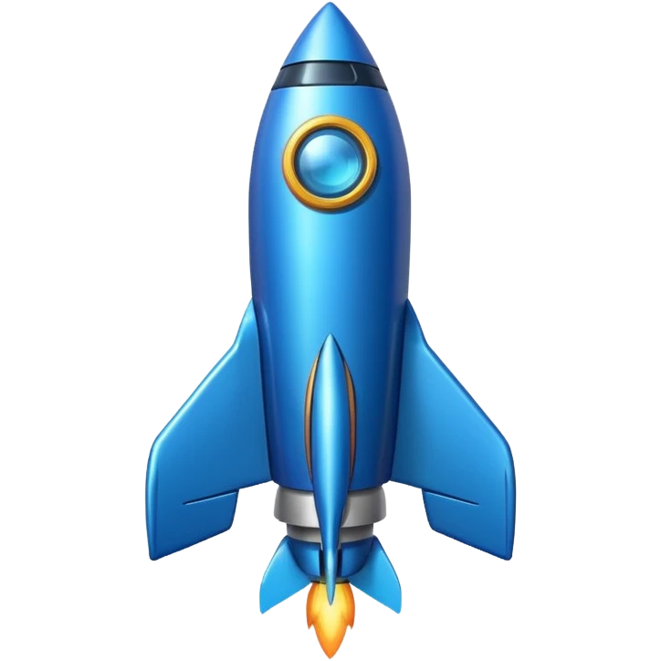 blue rocket ship emoji