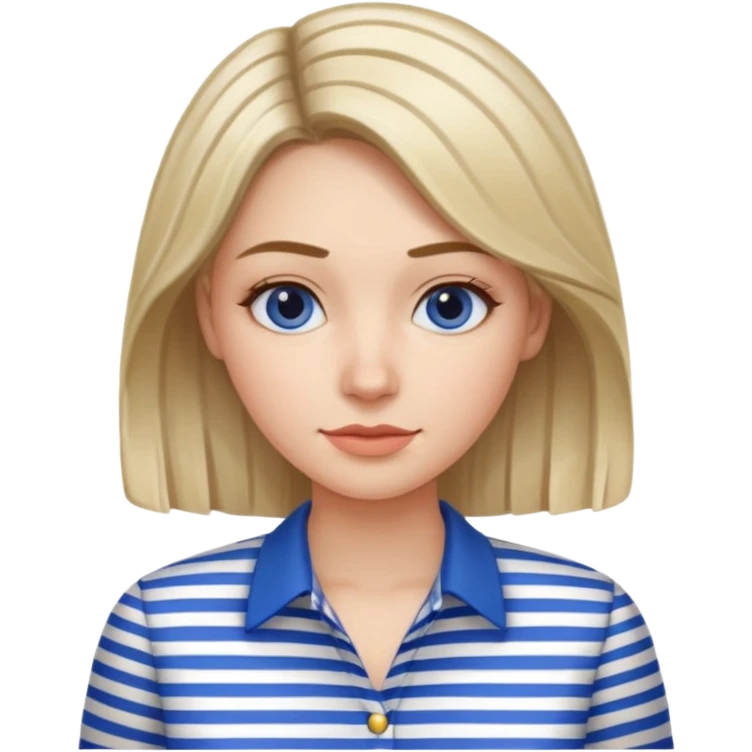 woman with blue Striped Shirt not a t shirt emoji