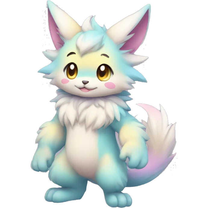 Anthro-Pastel-Gradient-Fur-Sona-Chibi-Shiny-Fakémon full body emoji
