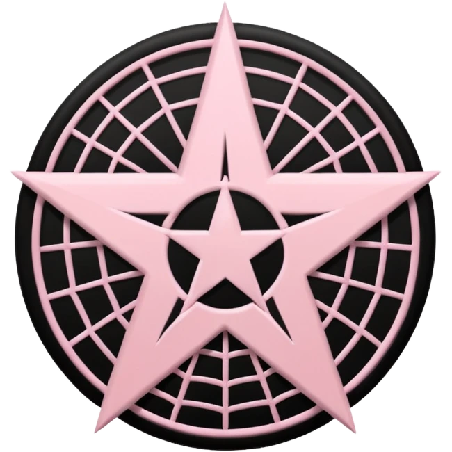 Light pink pentacle with black spiderwebs emoji