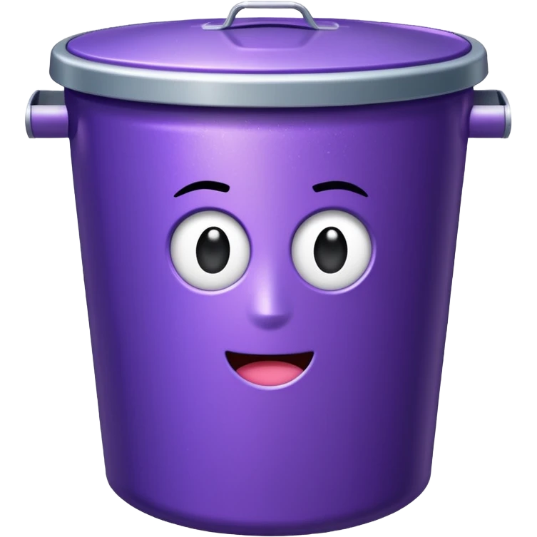 Glitter Purple and Cian rubbish bin emoji