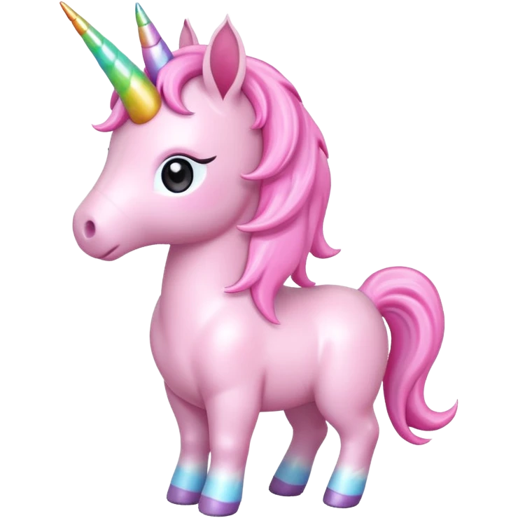 baby pink unicorn, chibi full body emoji