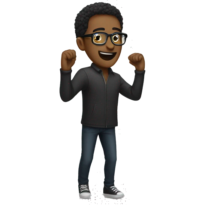 Guy with glasses danci emoji