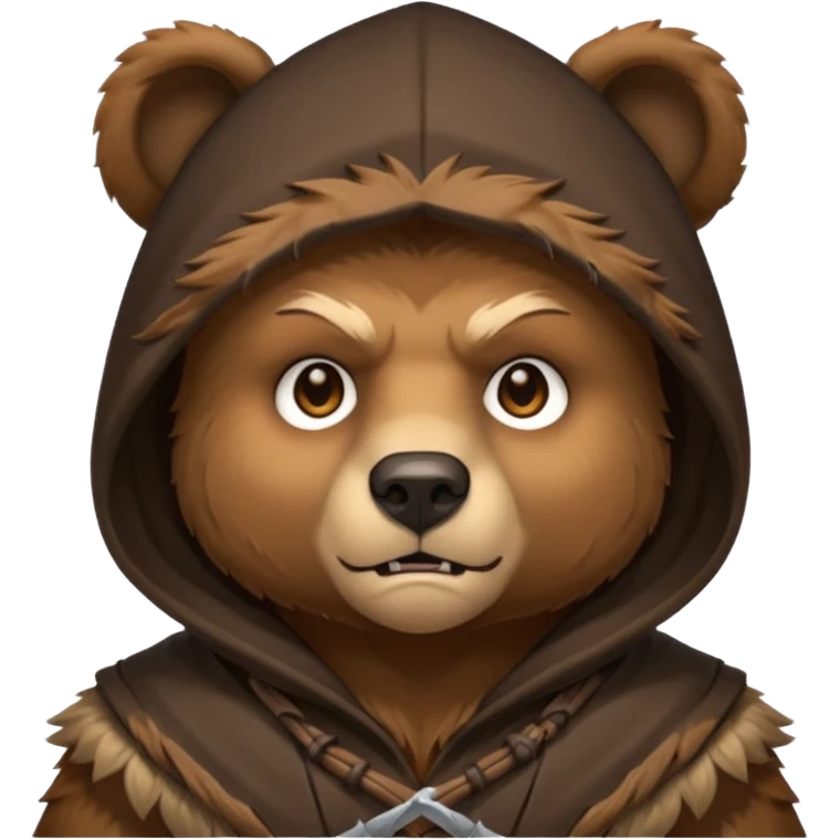 bear warrior with hood emoji