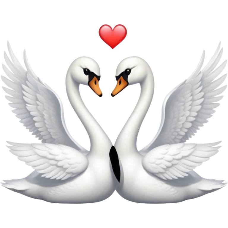 swan pair with wings touching, romantic emoji