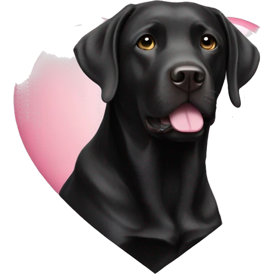 Black Labrador pink heart emoji