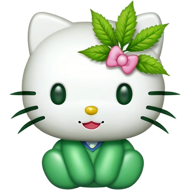 Weed hello kitty emoji