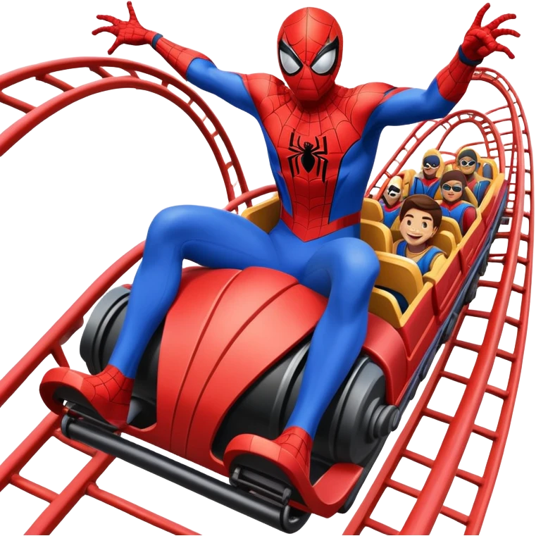 Spider-Man on a roller coaster emoji