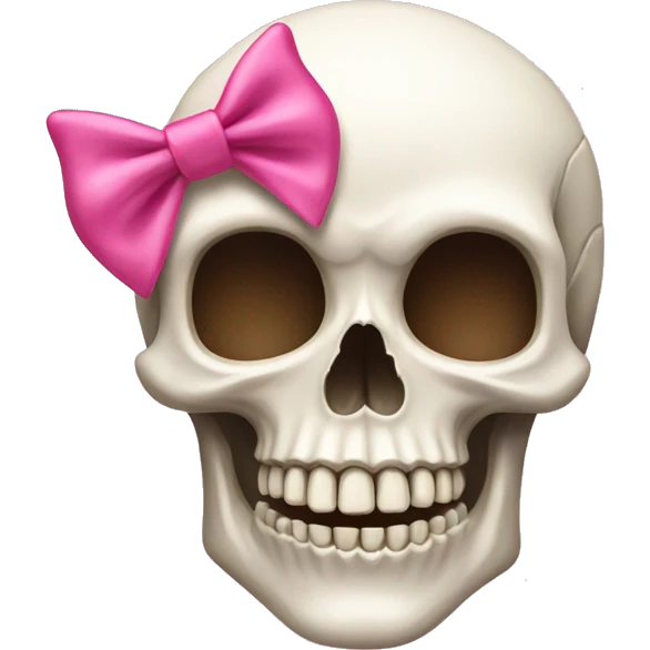 Skull with pink bow emoji