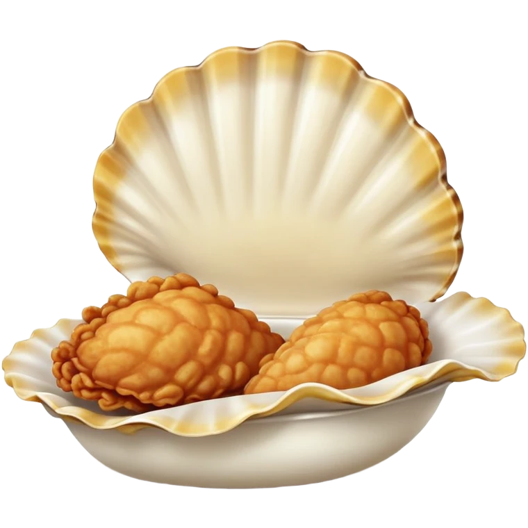 A little clam eating fried chicken  emoji