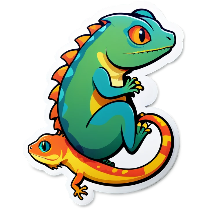  Lizard and a cat  emoji