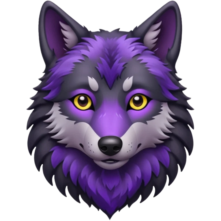 black wolf with purple pattern emoji