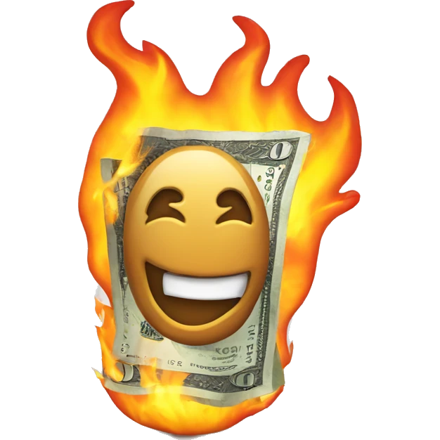 Money on fire emoji