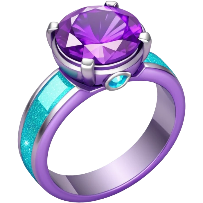 glitter purple and cian marry ring emoji