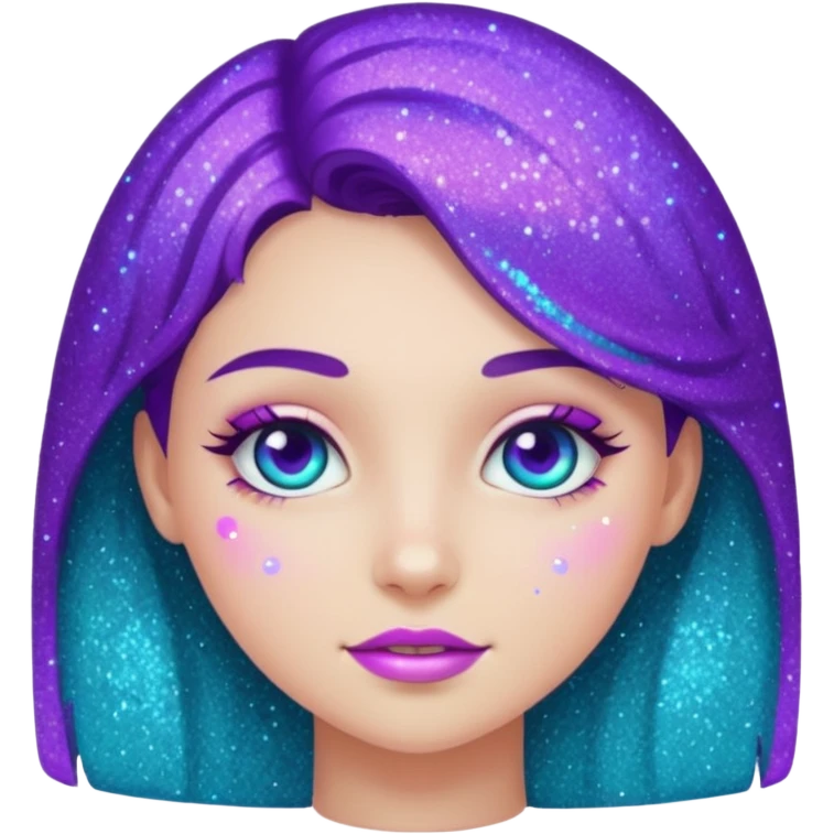 1 human girl Glitter purple and cian inner circle emoji