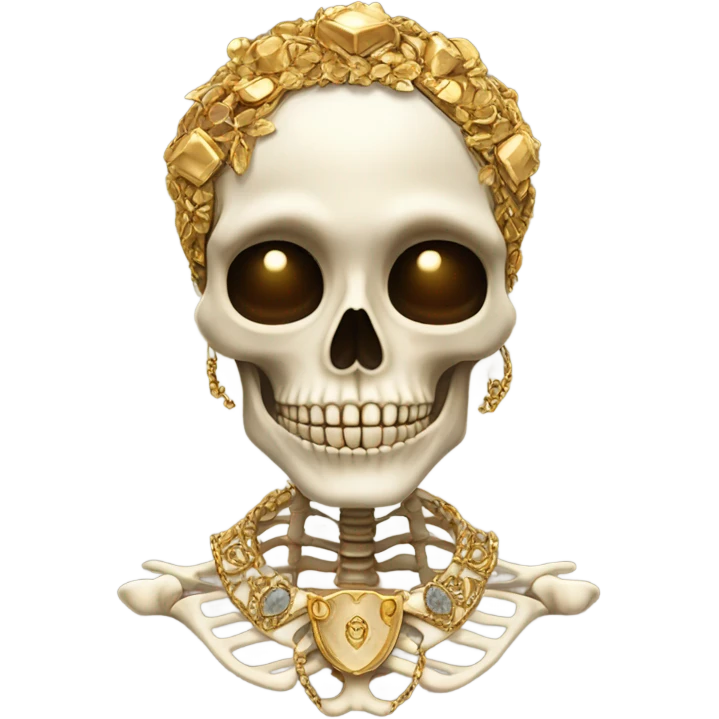Skeleton in gold emoji
