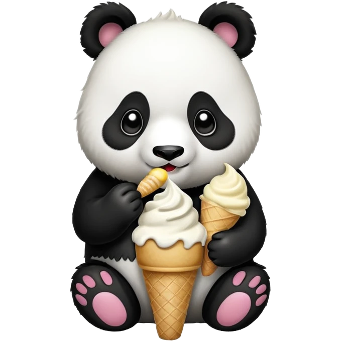 Panda eating ice cream emoji