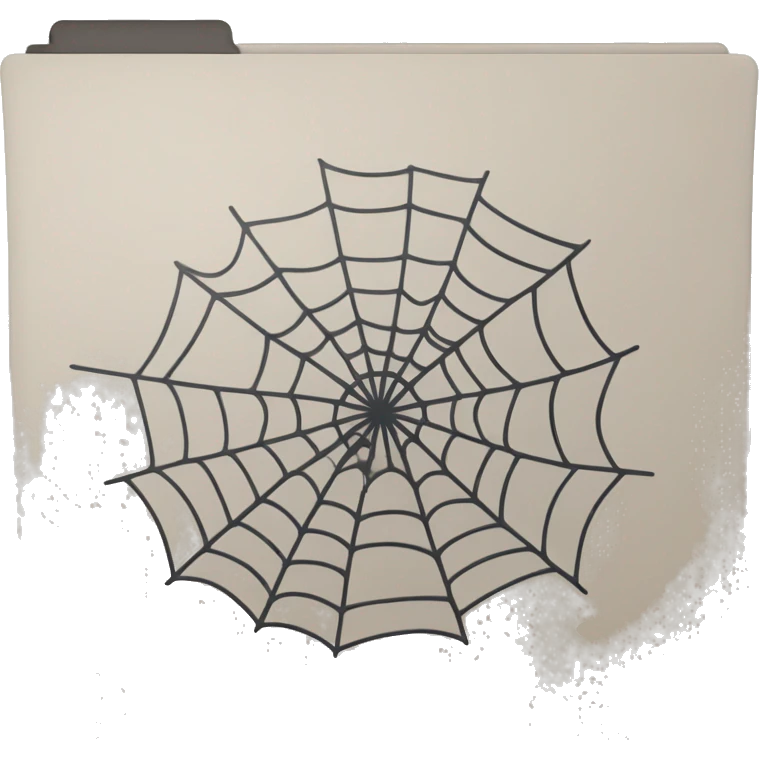 folder icon with a spiderweb on top emoji