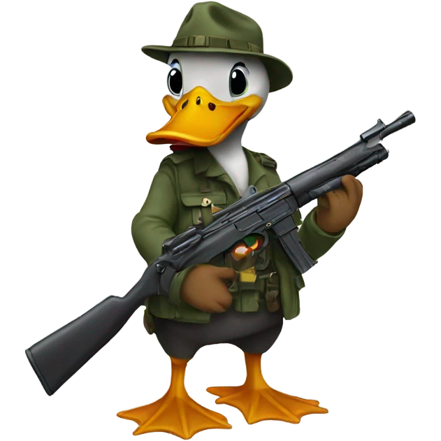 Duck with gun emoji