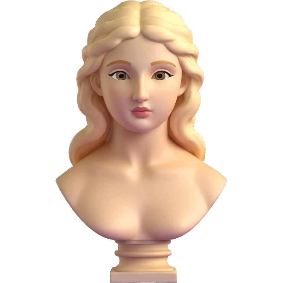 Bust of Aphrodite of Knidos statue, classical Greek sculpture showing only head, shoulders and upper chest emoji