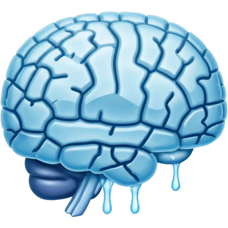 Ice cube brain shape emoji