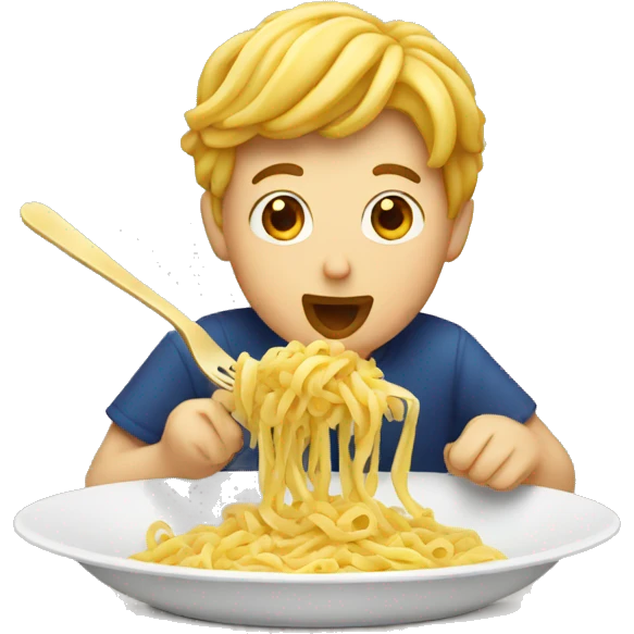 A person eating pasta emoji