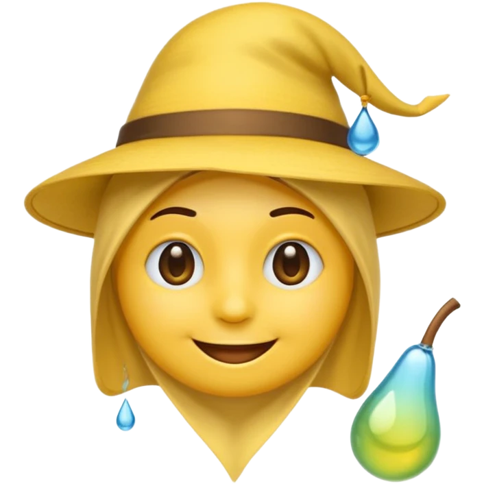 Emoji souriant avec goutte de sueur avec chapeau d"anniversaire et goutte de sueur emoji
