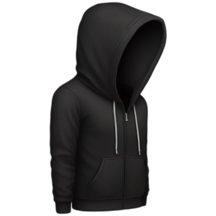 folded black hoodie emoji