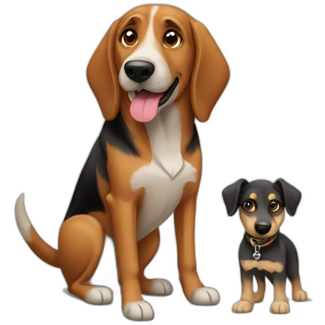 adult coonhound and German shepherd mix dog walking emoji