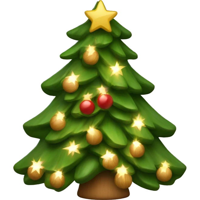 Christmas tree with light wood decorations emoji