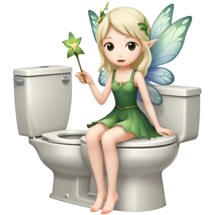 a fairy on a toilet emoji