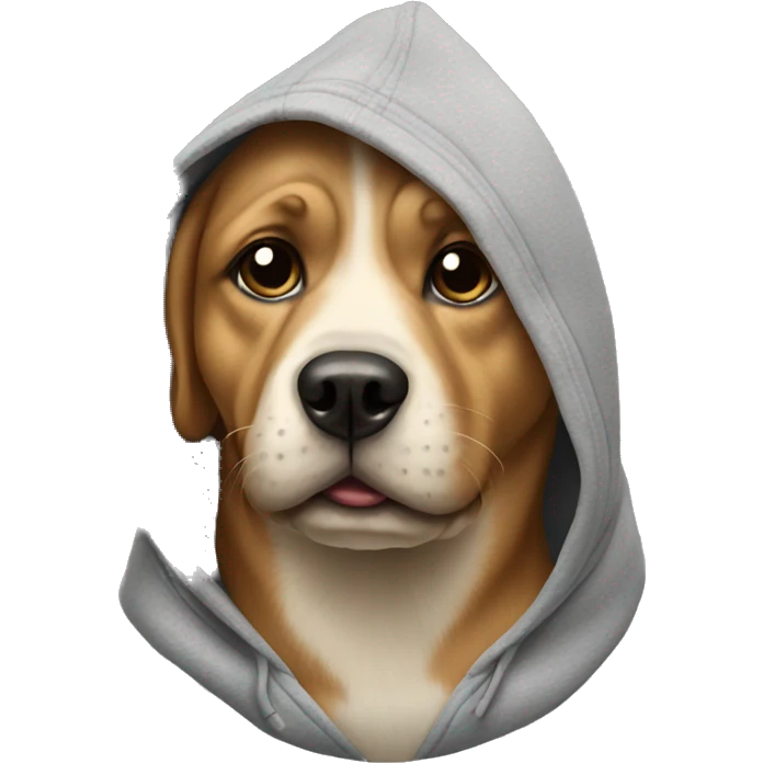 Dog wearing hoodie emoji