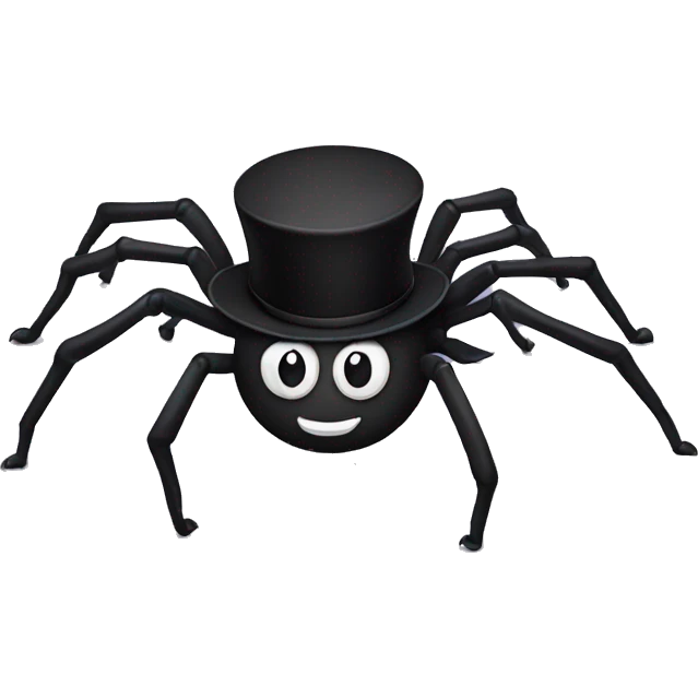 spider crawling with top hat emoji