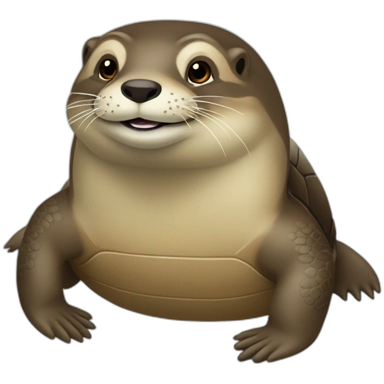 Loutre sur une tortue emoji