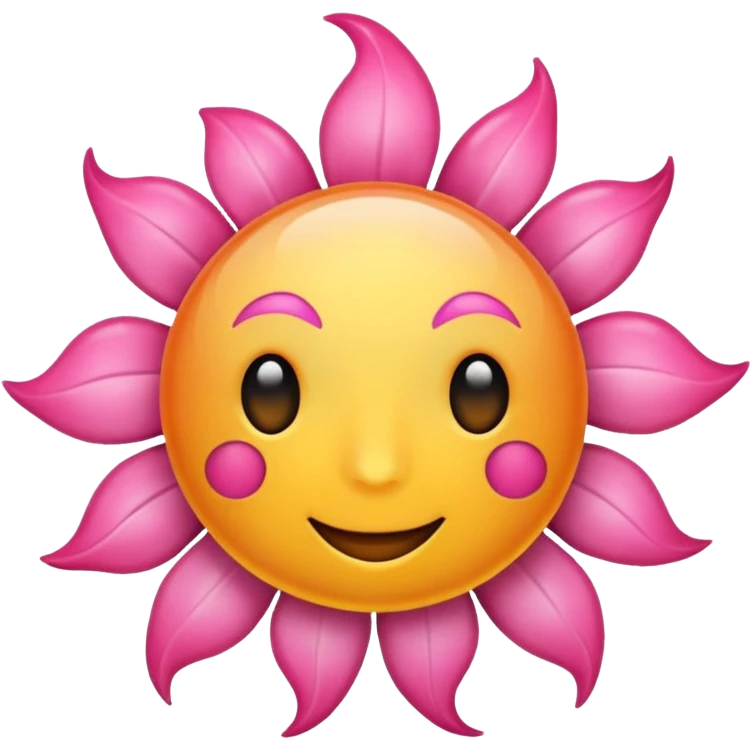 Sol na cor rosa emoji