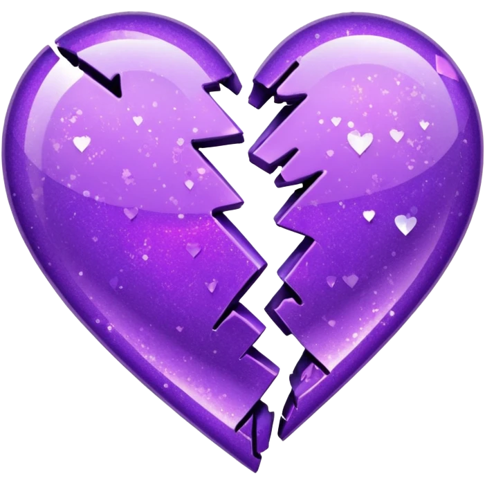 glitterpurple broken heart emoji