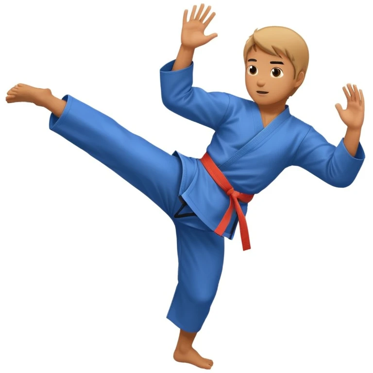 Karate kick in mid air emoji