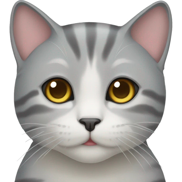 cuty gray cat like japanese emoji