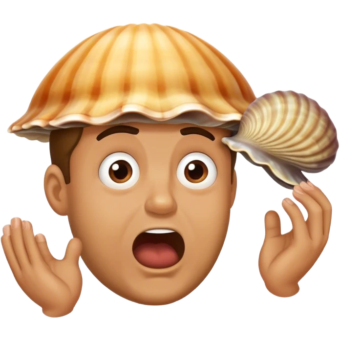 Man smacked in the face by a clam emoji