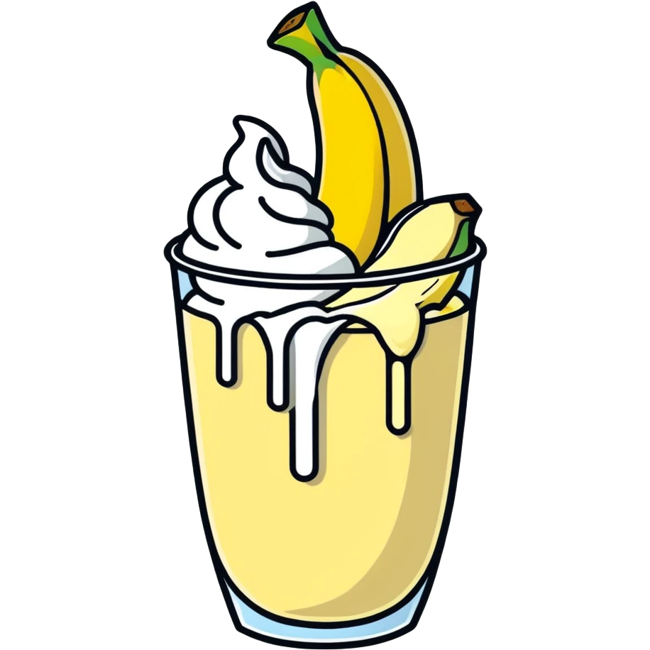 A banana dripping cream emoji
