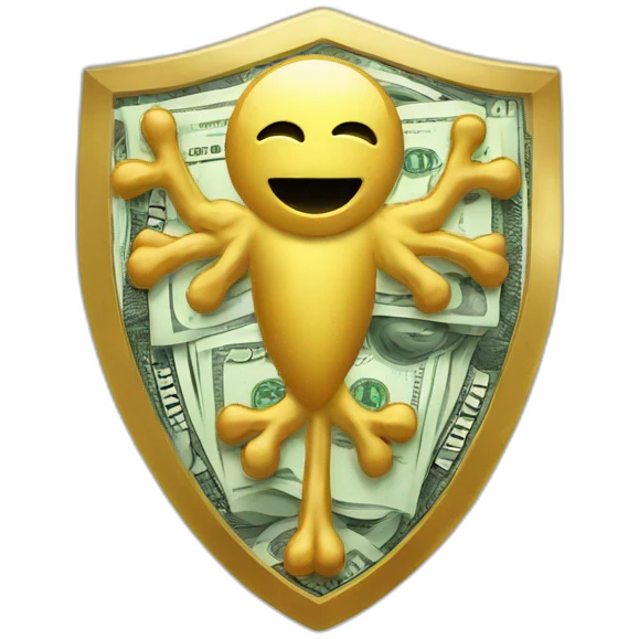 money-sign-coat-of-arms on screen of pc emoji