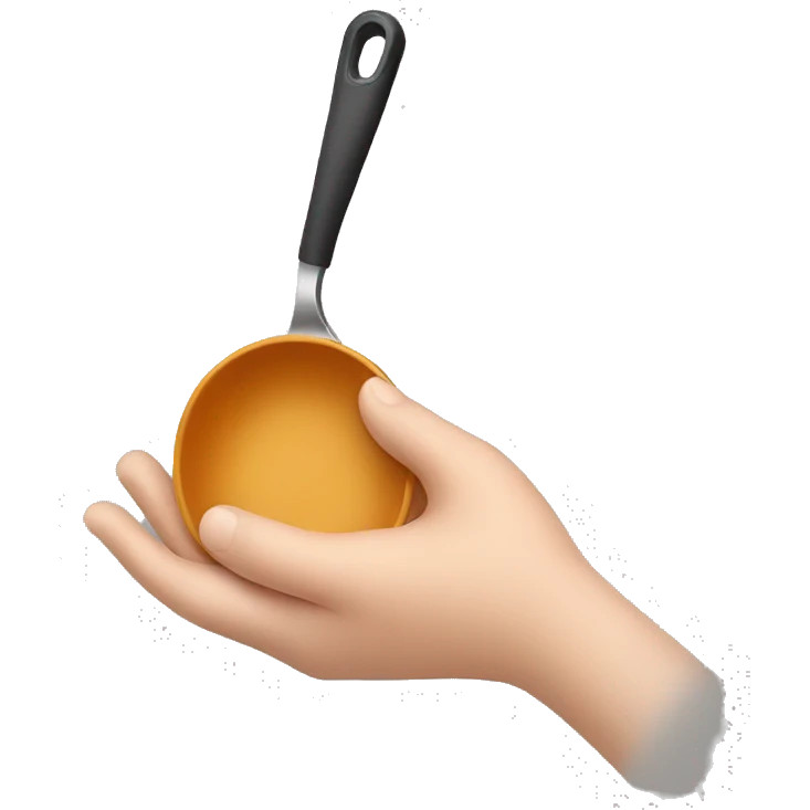 hand holding a pan emoji