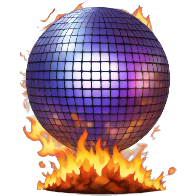 Disco ball on fire emoji