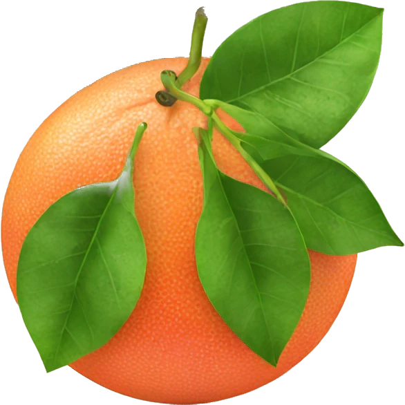 Grapefruit with leaves emoji