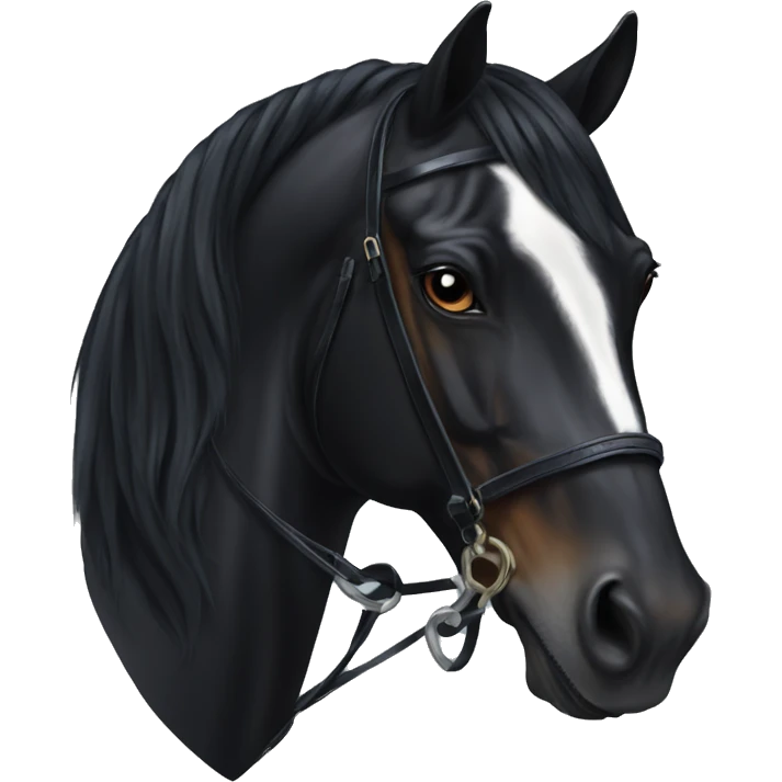 Black dressage horse head emoji
