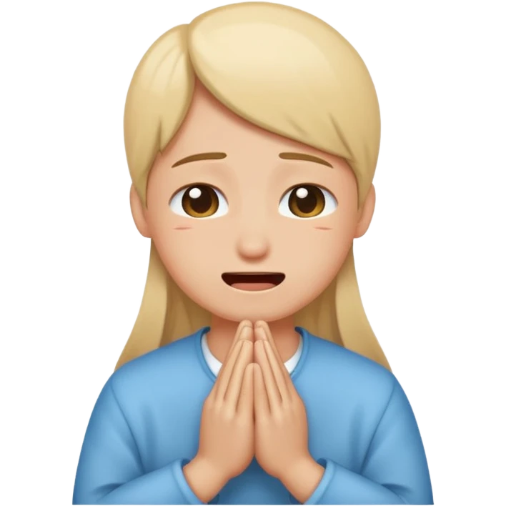 praying while happy crying emoji