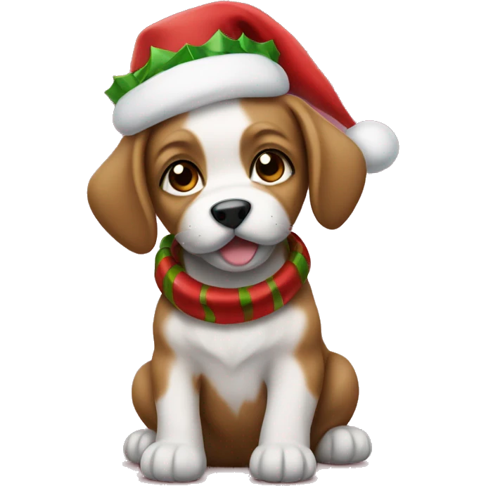 Christmas puppy emoji