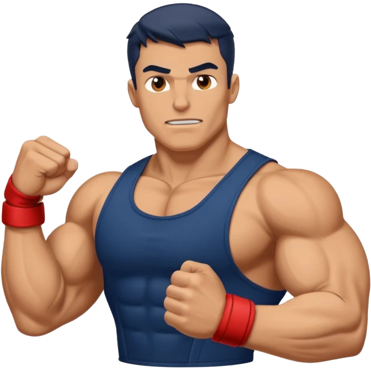 big powerful pumped-up fighter of the navy emoji